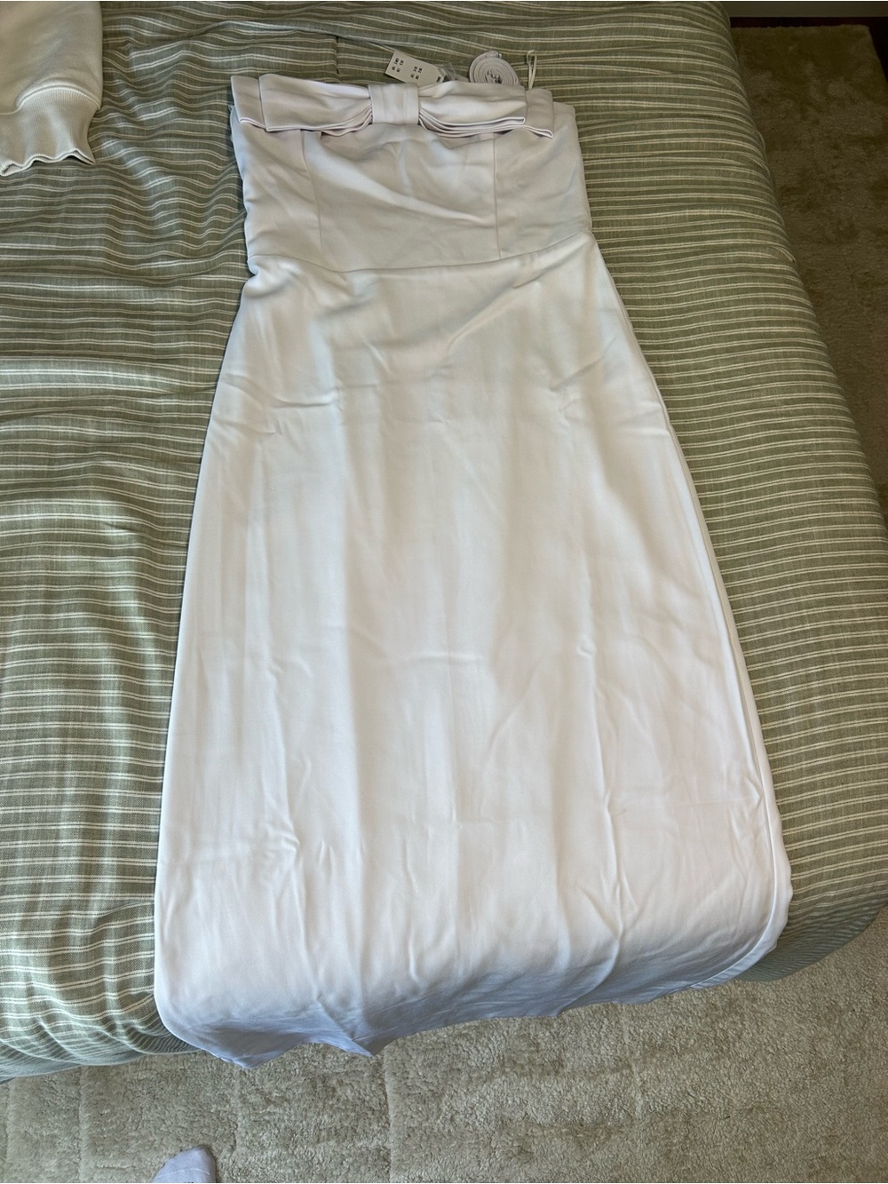 Abercrombie & Fitch white column maxi dress with bow